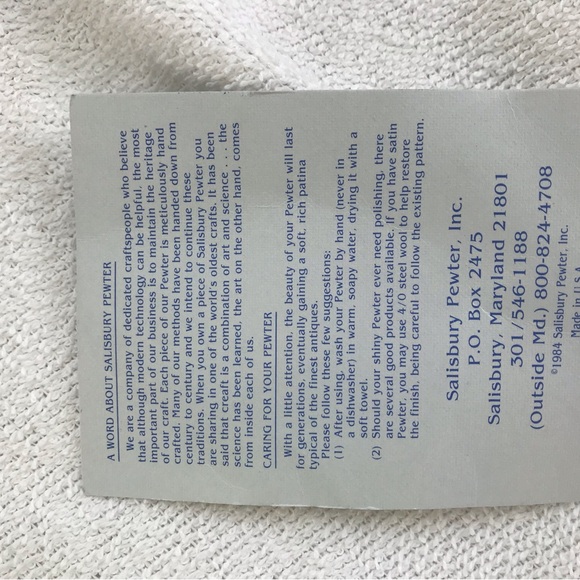 Salisbury Pewter Jefferson Cup Images of America in Box - Picture 7 of 7